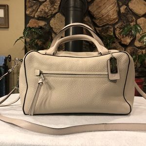 Leather Coach Purse - Cream